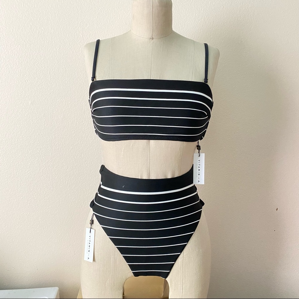 NEW Vitamin A Mila Black Bandeau Bikini Top